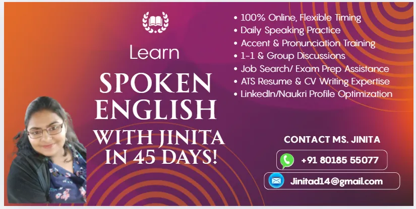 Spoken English & ESL Fluency Program – 3–4 Month - Jinita Das